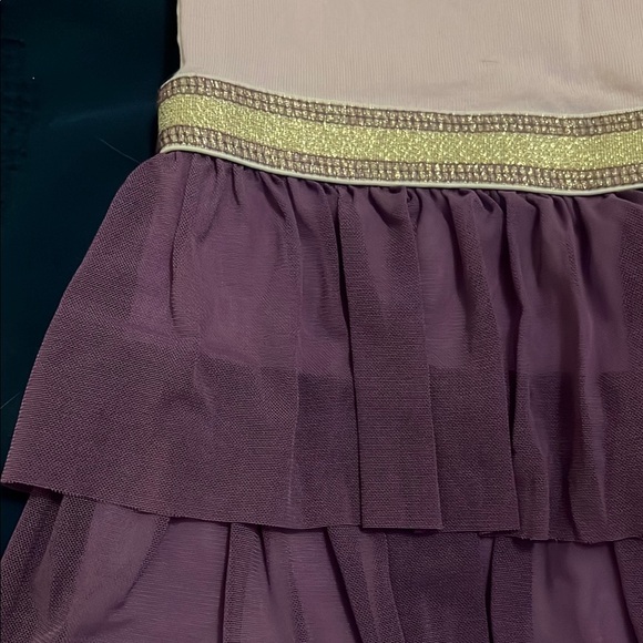 Purple and Cream Kids Dress - Picture 4 of 6